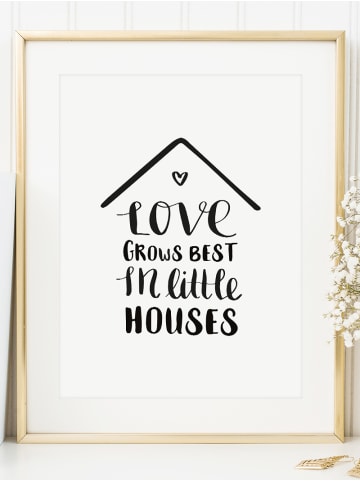Tales by Jen Poster / Kunstdruck "Love grows best in little houses" I Ohne Rahmen