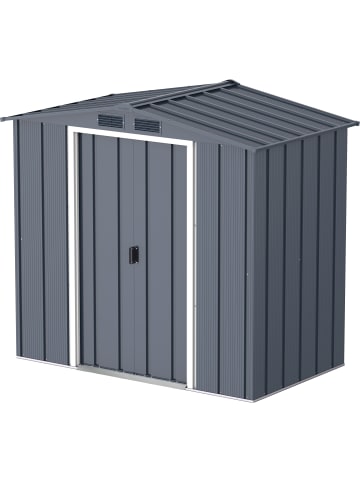 VCM Metall Gerätehaus 202x113 Gartenhaus Schiebetüren in Anthrazit
