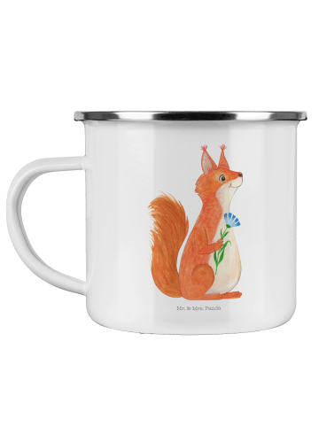 Mr. & Mrs. Panda Pott Eichhörnchen Blume ohne Spruch in Weiß