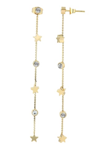 Adeliás Damen Ohrringe – Ohrstecker aus Edelstahl mit Strass Steinchen in gold