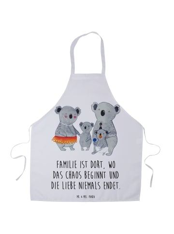 Mr. & Mrs. Panda Kochschürze Koala Familie mit Spruch in Weiß