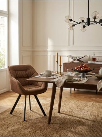KADIMA DESIGN Esszimmerstuhl | Samtbezug, Eisenstandbeine in Beige