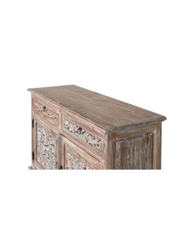 Giner y Colomer Sideboard mit zwei Schubladen und zwei Fronttüren aus Teakholz 100 cm in White