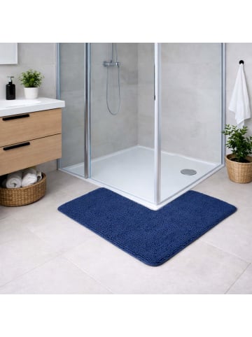 WohnDirect Eckbadematte PARIS in Dunkelblau