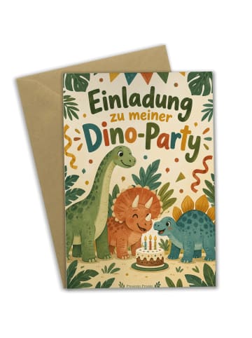 Mr. & Mrs. Panda Geburtstagskarte Dinosaurier-Party freundlich D... in Weiß