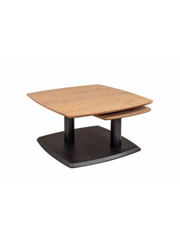 58 aufm Kessel COUCHTISCH Tischplatte drehbar Cory 76x43x76 Furnier Schwarz/Wildeiche