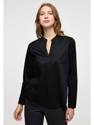 Eterna Satingewebe Bluse Langarm in Weiß