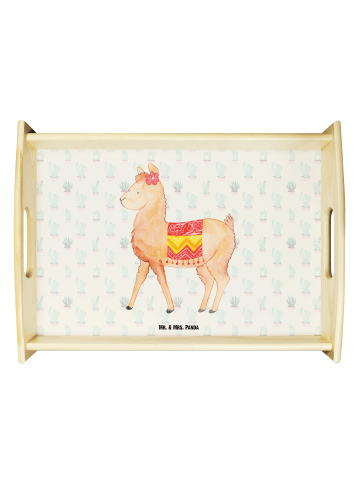 Mr. & Mrs. Panda serviertablett holz Alpaka Stolz ohne Spruch in Kaktus Grün