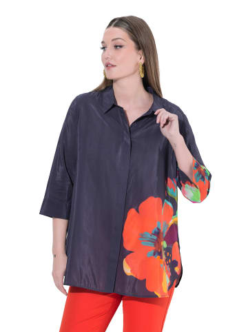 Ulla Popken Hemdbluse in dunkles marine