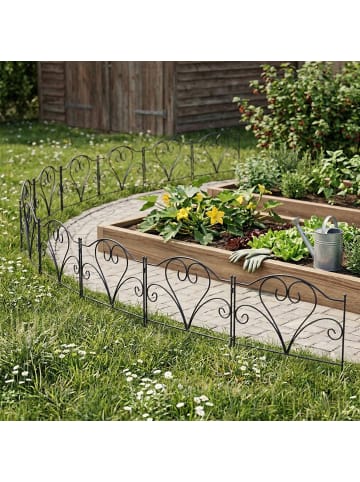 relaxdays 5 x Beeteinfassung in Schwarz - (B)50 x (H)45 cm