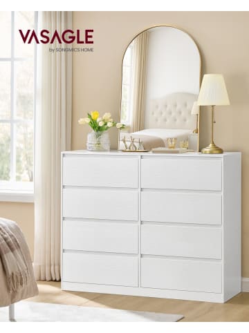 VASAGLE 8er-Set: Kommode Kailyn in Schneeweiß - (B)119.4 x (H)97.5 x (T)40 cm