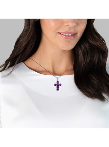 Rafaela Donata Kette Kreuz Sterling Silber Amethyst in silber