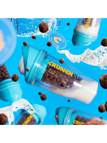 Stoneline Original CrunchCup Tragbarer Müslibecher To Go 260 + 250 ml | Blau in Blau
