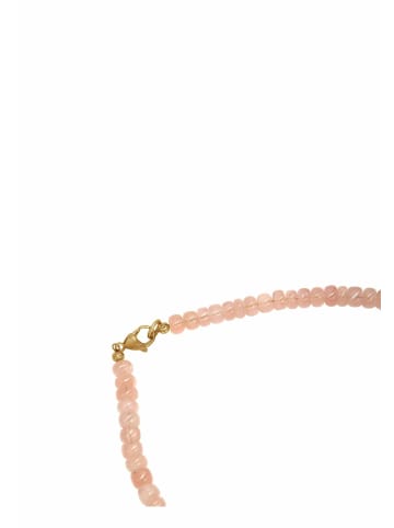 Gemshine Kette ohne Anhänger ROSENQUARZ in gold coloured