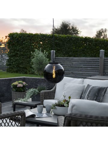 STAR Trading Outdoor-Hängeleuchte ,Orby', E27 Lampenschirm, rauchgrau, Ø 30cm