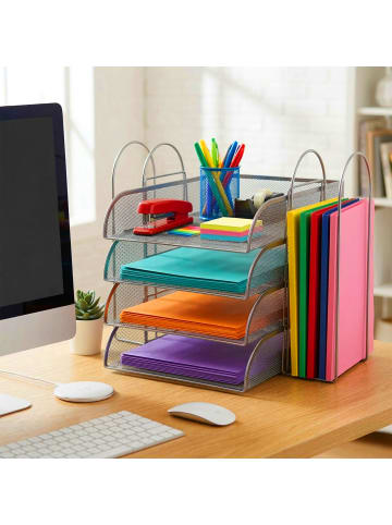 Briefablage in Silber - (B)40,5 x (H)33 x (T)33,5 cm