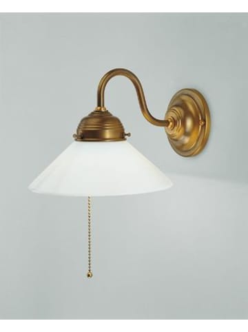 Licht-Erlebnisse Wandlampe (B)20 cm in Berliner Messing Weiß