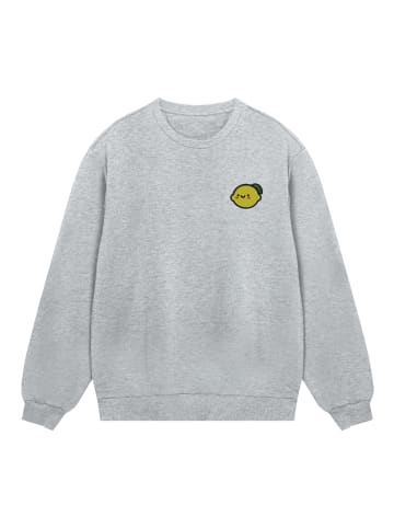 F4NT4STIC Sweatshirt Lemon Cute Face Bestickt in grau meliert