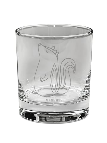 Mr. & Mrs. Panda Glas für Gin Stinktier Sitzen ohne Spruch in Transparent