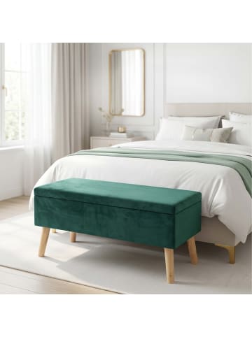 relaxdays Sitzbank im Dunkelgrün - (B)80 x (H)41 x (T)40 cm