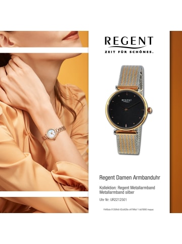 Regent Armbanduhr-Analog silber, rosegold mittel (ca. 33mm) Regent Metallarmband