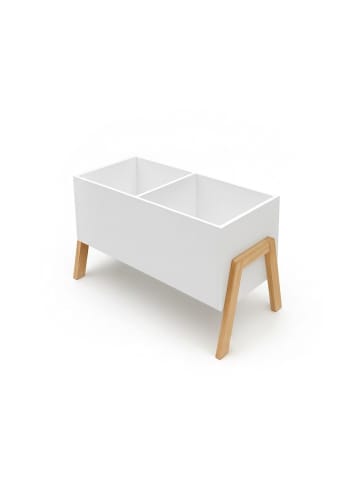 relaxdays Kinderbücherregal in Weiß/ Natur – (B)66,5 x (H)40 x (T)34,5 cm