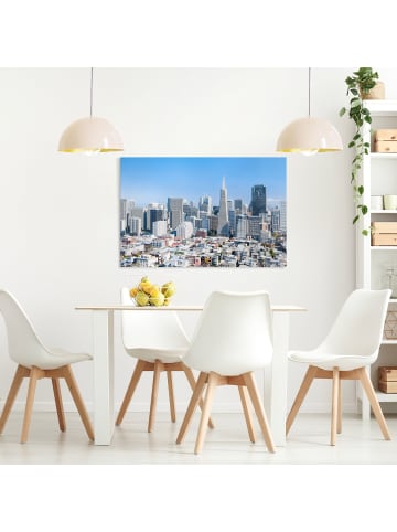 WALLART Leinwandbild - San Francisco Skyline in Blau