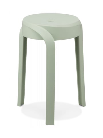 KADIMA DESIGN Küchenstuhl Niedriger Stapelbarer Hocker aus Plastik | 35x35,5x45 cm in Grün