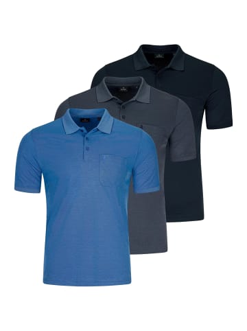 Ragman Poloshirt Basic in Hellblau / blau / dunkelblau