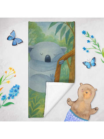 Mr. & Mrs. Panda Strandtuch Koalabär Design ohne Spruch in Gelb Pastell