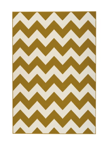 Kayoom Wohnzimmer Teppich – Kurzflorteppich Manolya 2095 in creme - gold - rechteckig