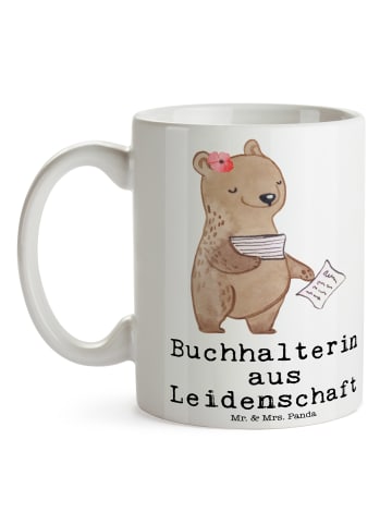 Mr. & Mrs. Panda Tasse Buchhalterin Leidenschaft mit Spruch in Weiß