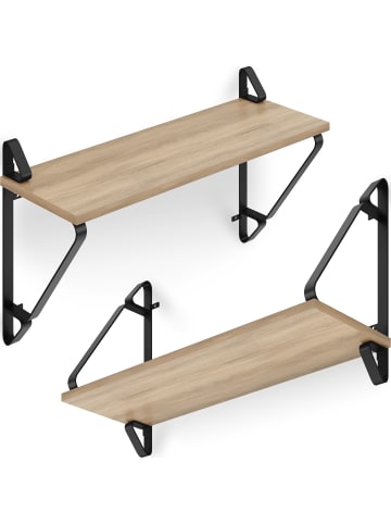tectake Ablageregal aus Holz und Stahl, 60 x 20 x 33,5 cm