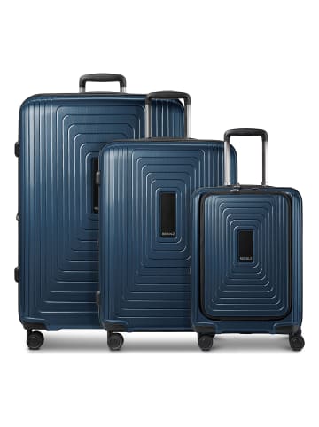 Redolz Essentials 14 4 Rollen Kofferset 3-teilig mit Dehnfalte in dark blue metallic