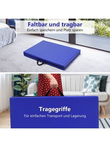 COSTWAY Yogamatte 180cm in Blau