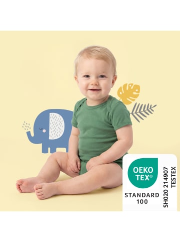 Schlummersack Bio Baby-Bodys kurzarm 5er-Pack in Dunkelgrün