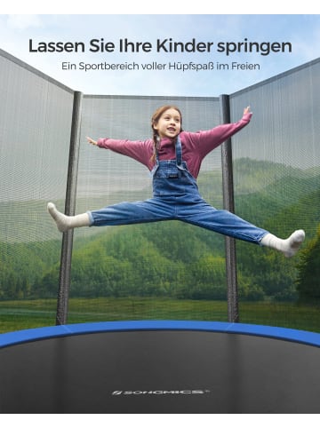 SONGMICS Gartentrampolin Saul in Blau - (H)256 x Ø305 cm