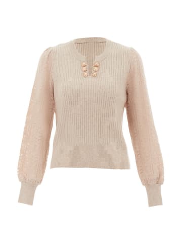 NAEMI Damen Strickpullover in Beige