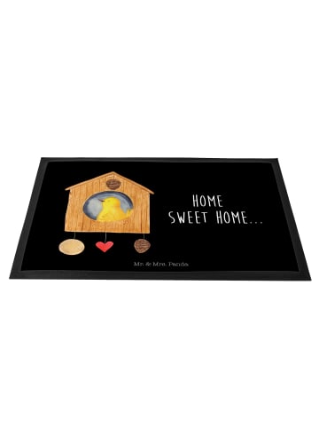 Mr. & Mrs. Panda Schmutzfangmatte Vogelhaus Home mit Spruch in Schwarz