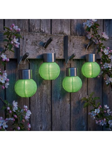 MARELIDA 4x LED Solar Mini Lampion Gartenlampion D: 7cm in grün