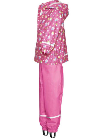 Playshoes Kinder Regenset "Regen-Set Sterne allover" in Pink