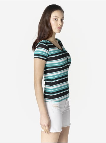 KOROSHI Damen-T-Shirt mit kurzärmeligen Streifen in bunt