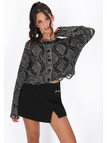 myMo ROCKS Women Cardigan in black offwhite