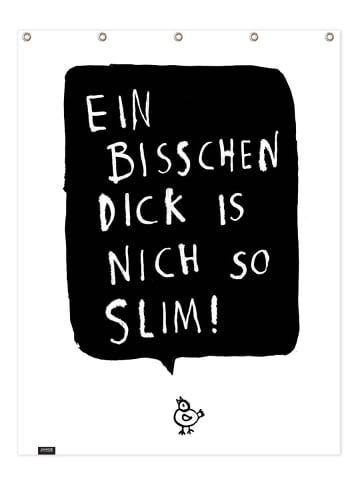 Juniqe Duschvorhang "Slim" in Schwarz & Weiß