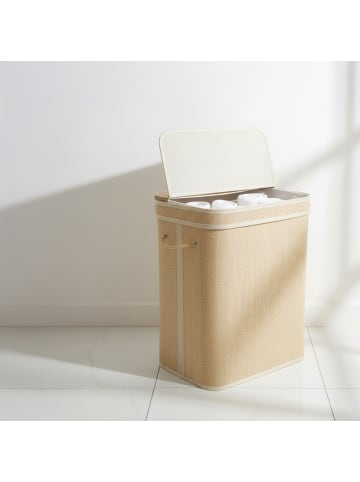 relaxdays Wäschekorb in Natur - (B)49 x (H)61 x (T)33 cm