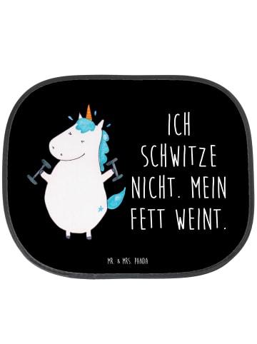 Mr. & Mrs. Panda Sonnenschutz Auto Einhorn Fitness mit Spruch in Schwarz