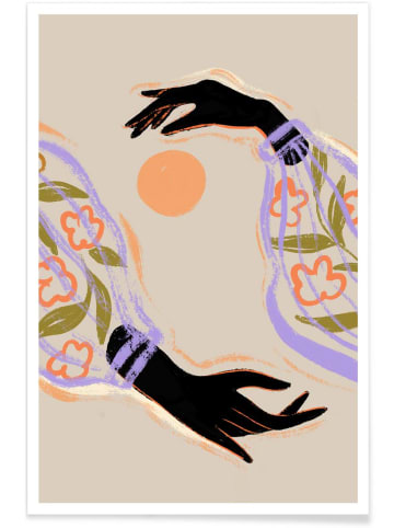 Juniqe Poster "Yin Yang" in Bunt & Cremeweiß