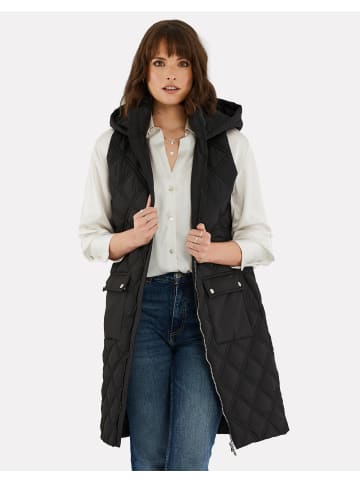 Threadbare Longweste THB Maggie Diamond Quilted Gilet in Schwarz