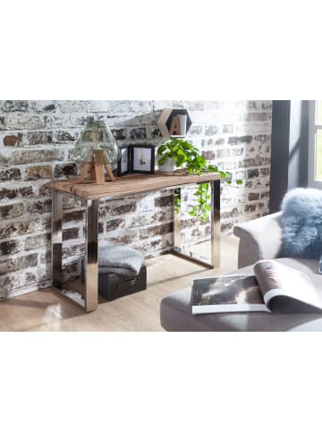 FineBuy Konsolentisch in Braun / Akazie / 46x115x76
