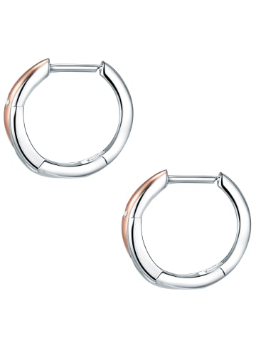 Lulu & Jane Diamant-Creolen Sterling Silber Diamant in silber/roségold